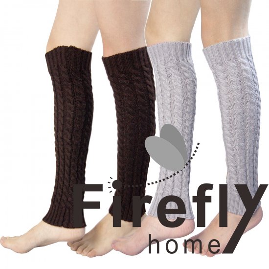 Fireflyhome 2 Pack of Womens Cable Knit Leg Warmers Knitted Croc - Click Image to Close